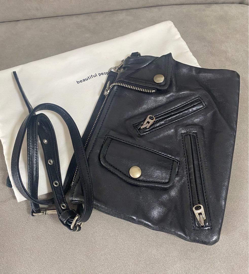 beautiful people ショルダーバッグ　ライダースバッグ　レザー