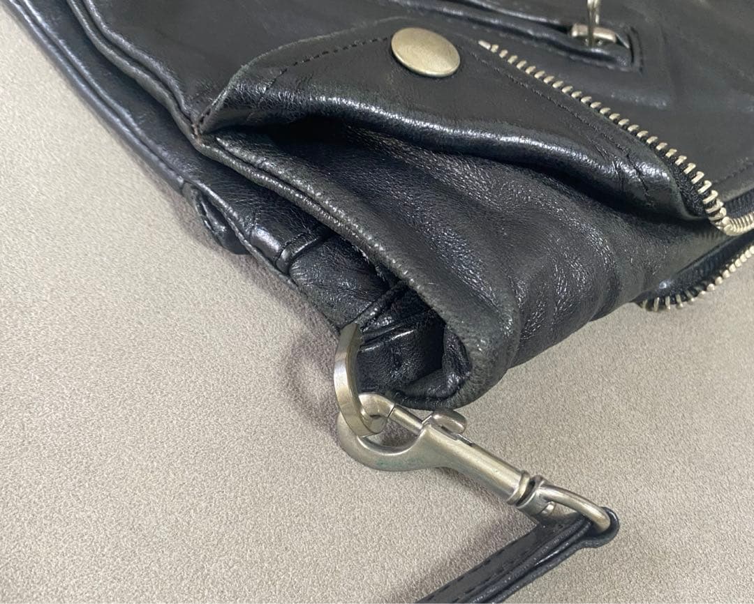 beautiful people ショルダーバッグ　ライダースバッグ　レザー