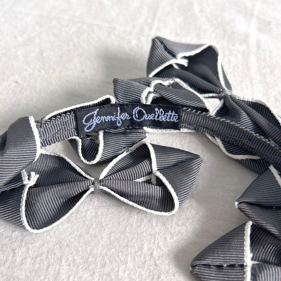 【Jennifer Ouellette】リボン カチューシャ（グレー）【百貨店】