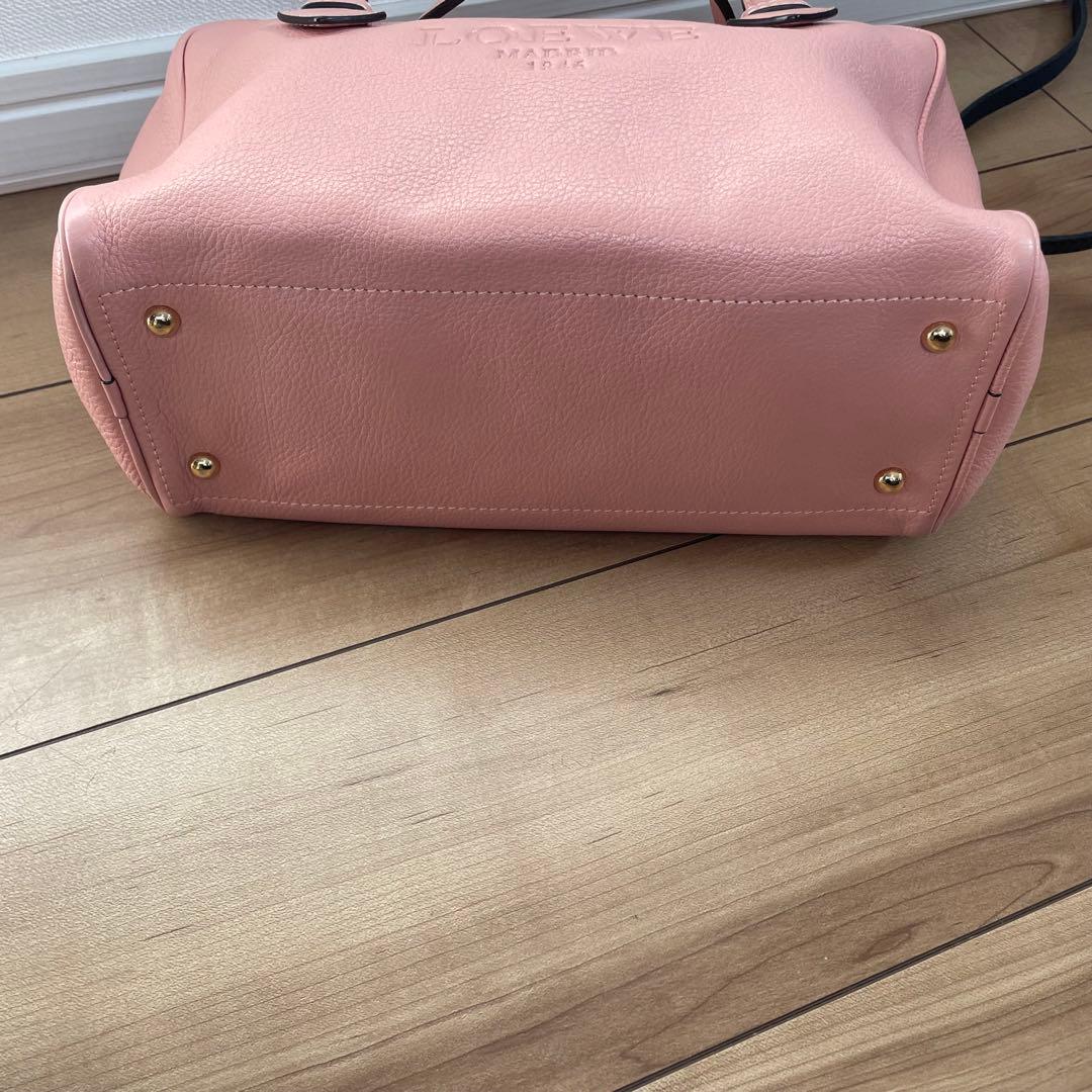 ロエベ　ヘリテージ　ハンドバッグ　ミニボストン　ロゴ型押し