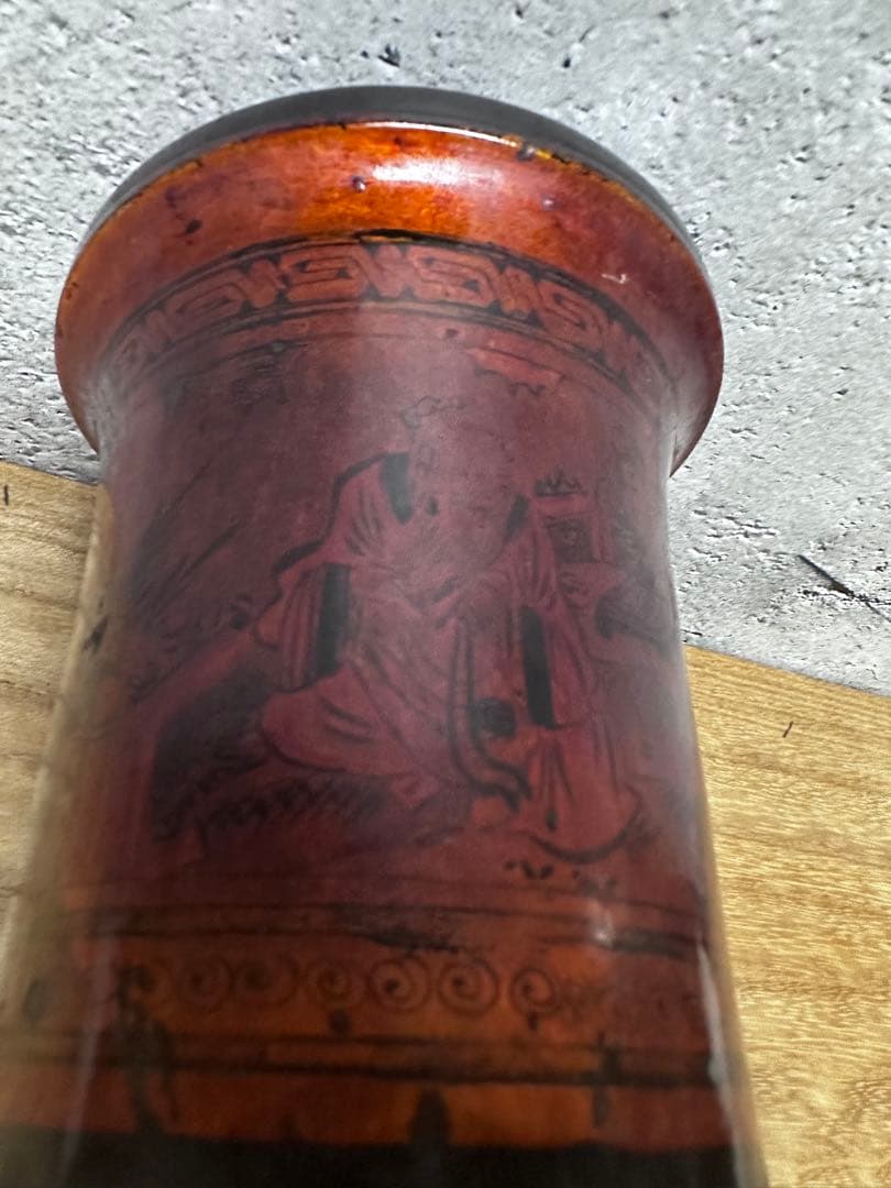 漆　筆筒　書道　文房具　中国美術　骨董品　アンティーク