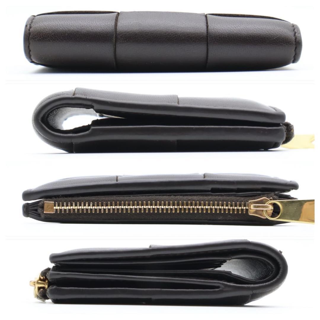 【極美品】BOTTEGAVENETA カセット 二つ折り財布　ブラウン