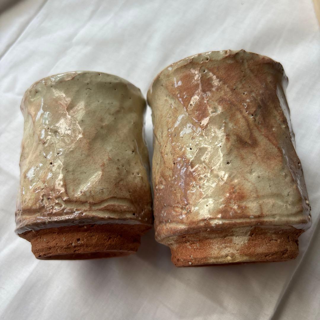 新品未使用　松田龍司　萩焼 組湯呑　夫婦