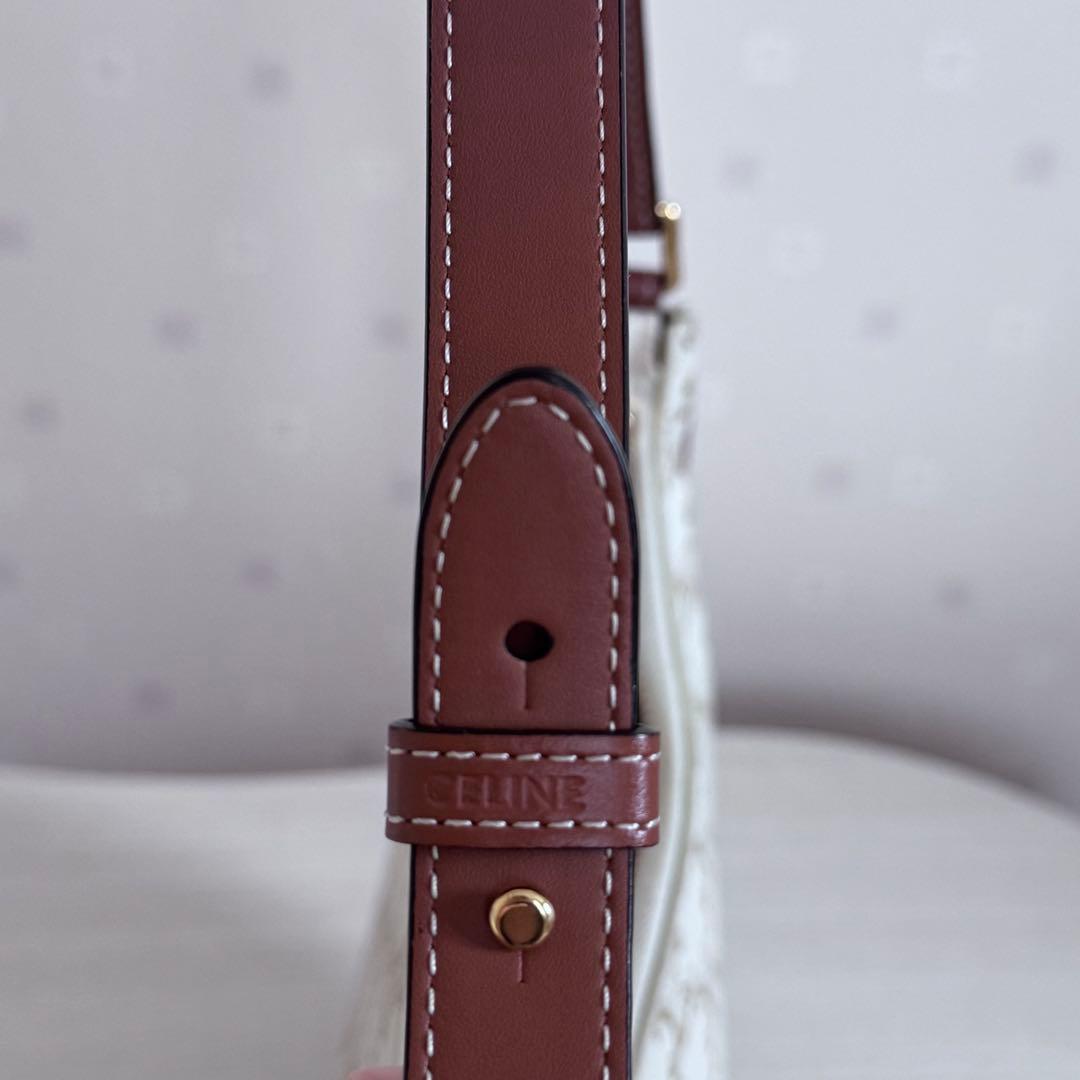 CELINE セリーヌ AVA トリオンフキャンバス ハンドバッグ ホワイト