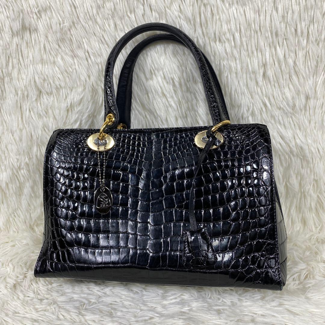 『sanpo』JRA シャイニングクロコ ハンドバック