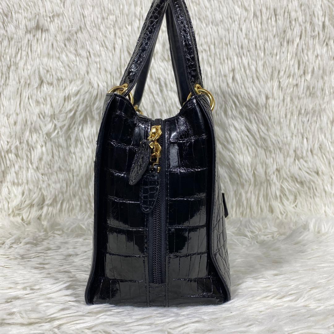 『sanpo』JRA シャイニングクロコ ハンドバック