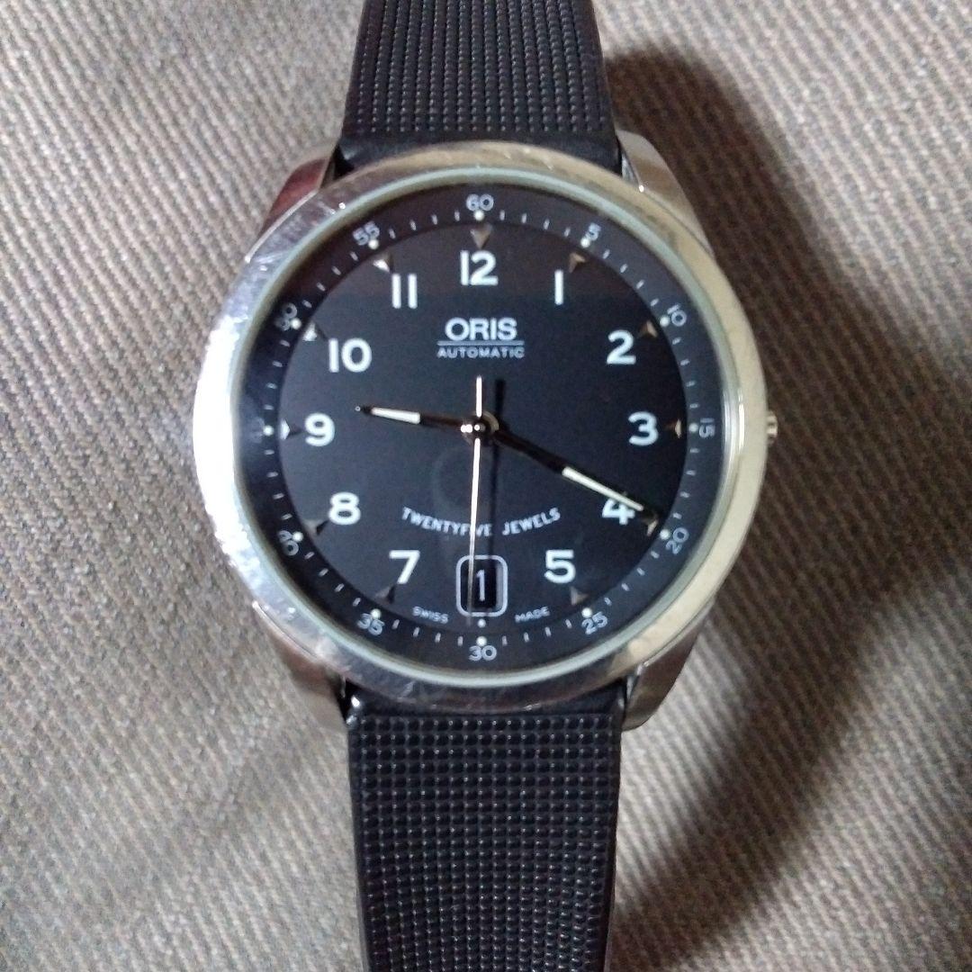 ORIS 自動巻き 黒文字盤 ラバーベルト