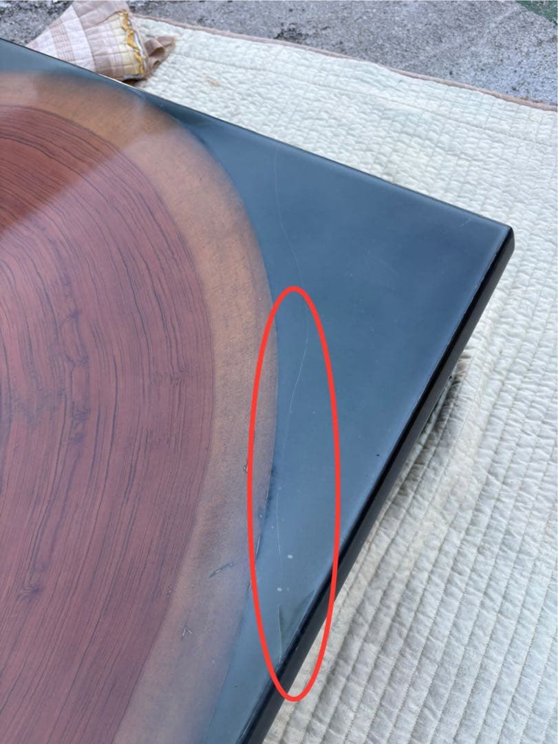 【希少】カリモク 輪切り ブビンガ天板 座卓 5尺 ローテーブル