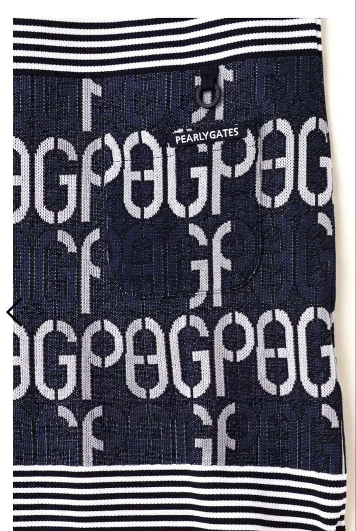 未着用☆パーリーゲイツアモッサロゴジャガード ニットワンピース PGクサリ柄