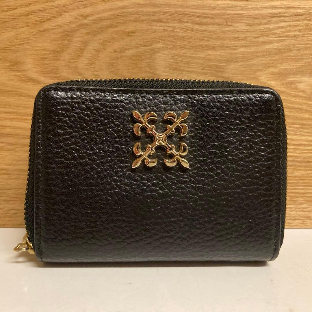 ラシット　三つ折り財布　レザーウォレット　 ラウンドファスナー　ブラック