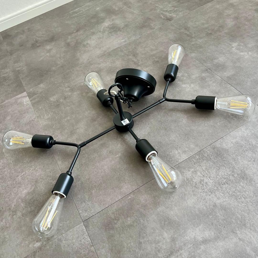 大塚家具【新品】スペイン製 シーリングライト6灯 約8畳用 モダン シャンデリア