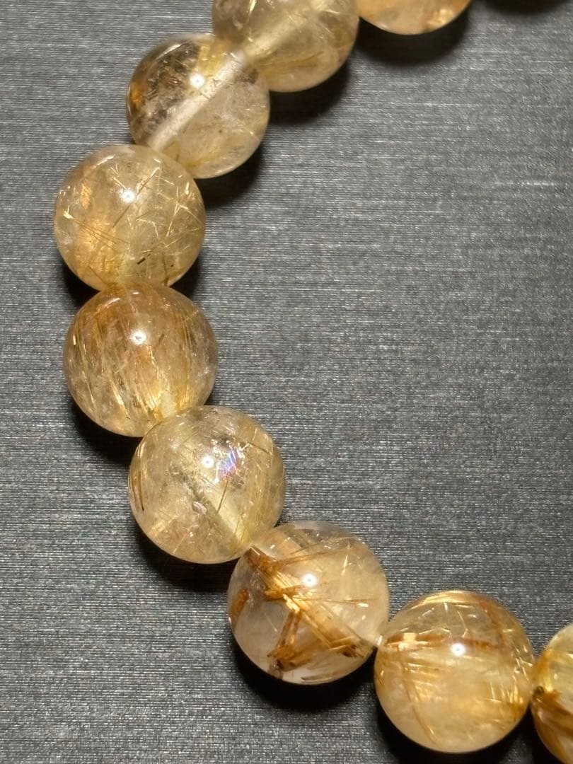 【特価】ゴールドルチル　内径16 9.2ミリ玉　パワーストーンブレス　天然石⑩