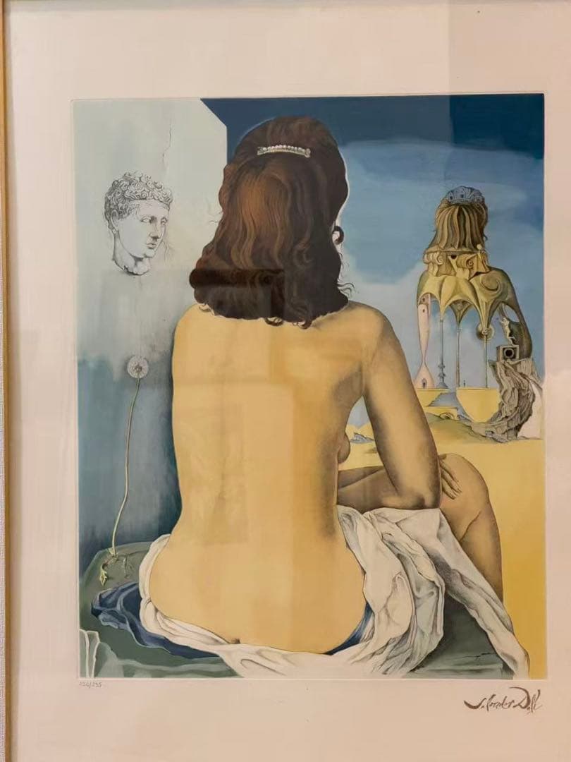 サルバドール・ダリ 「私の裸の妻」 版画 額装 リトグラフ #207-1