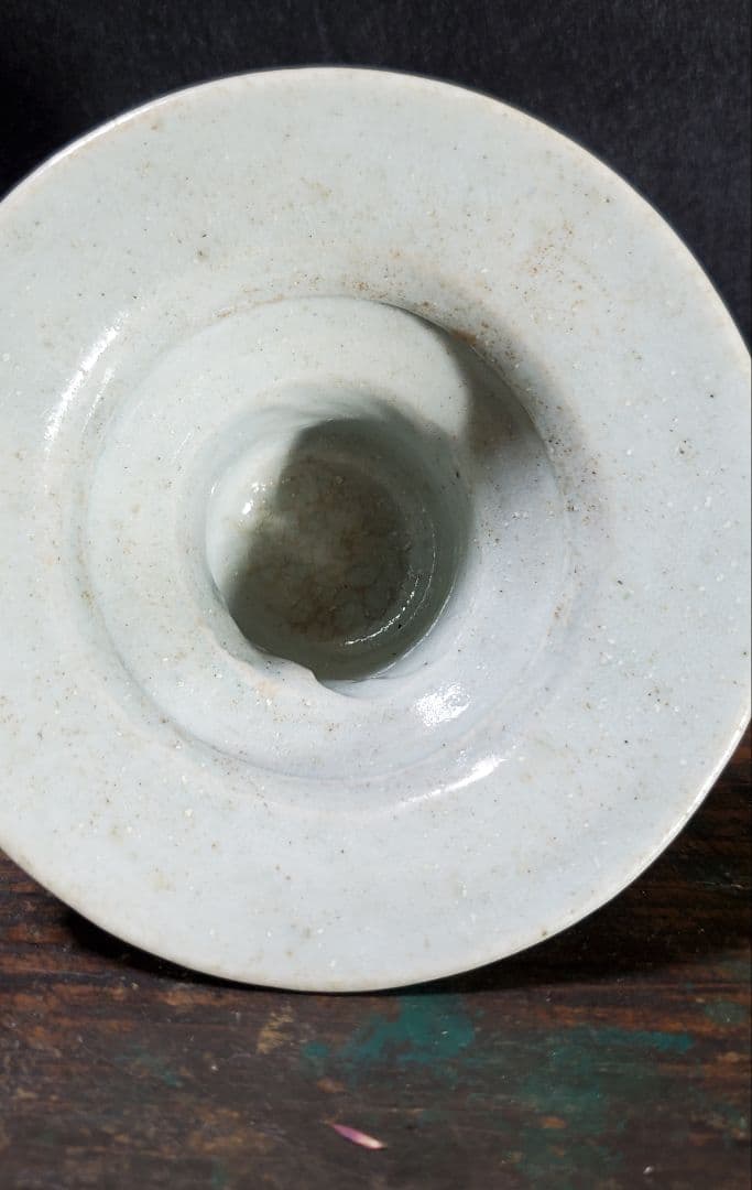 李朝 白磁祭器 白磁盃台