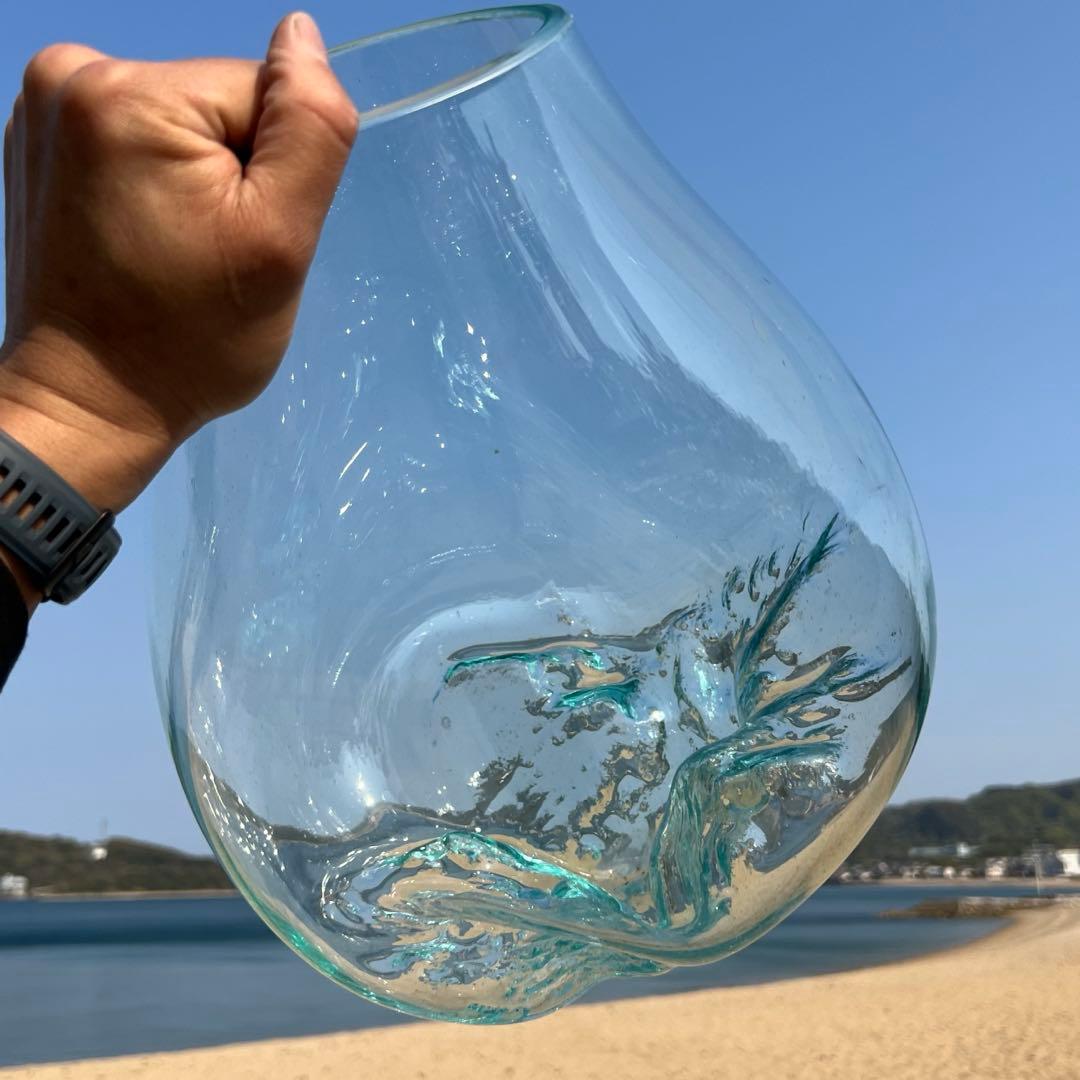 デッカい流木ガラスオブジェWC 花瓶 金魚鉢 水槽 苔リウム メダカ容器 超大型