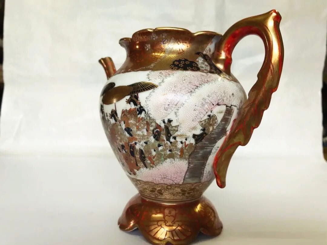 [綿埜製]九谷焼ティーポット(花魁道中花見図)