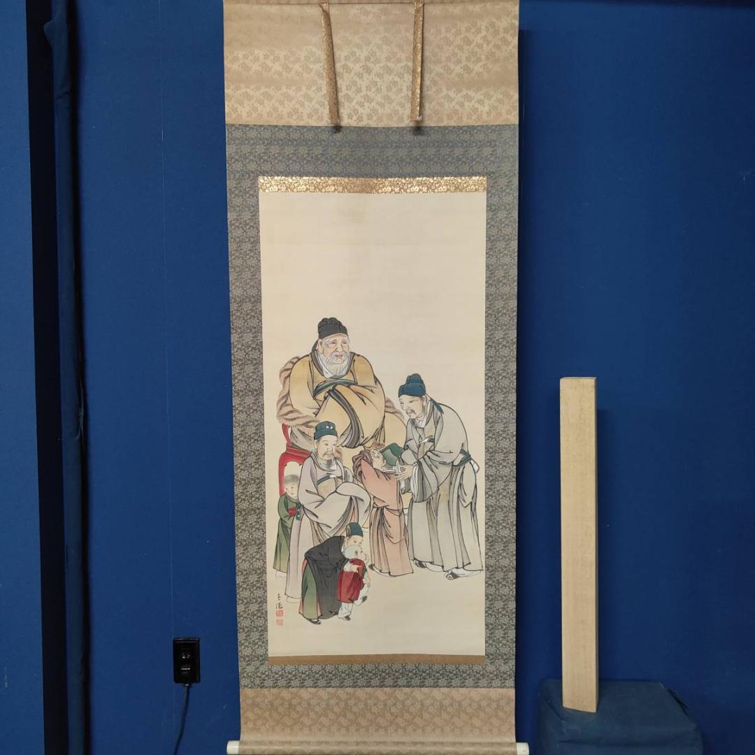 真作/嶋田春涛/郭子儀/人物図/中国/唐/大幅/布袋屋掛軸A-575