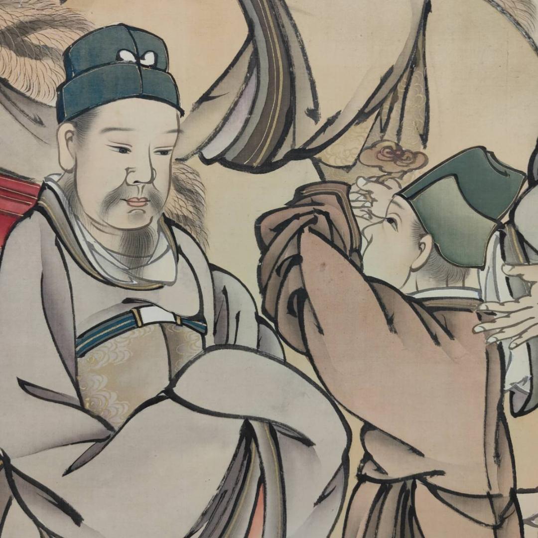 真作/嶋田春涛/郭子儀/人物図/中国/唐/大幅/布袋屋掛軸A-575