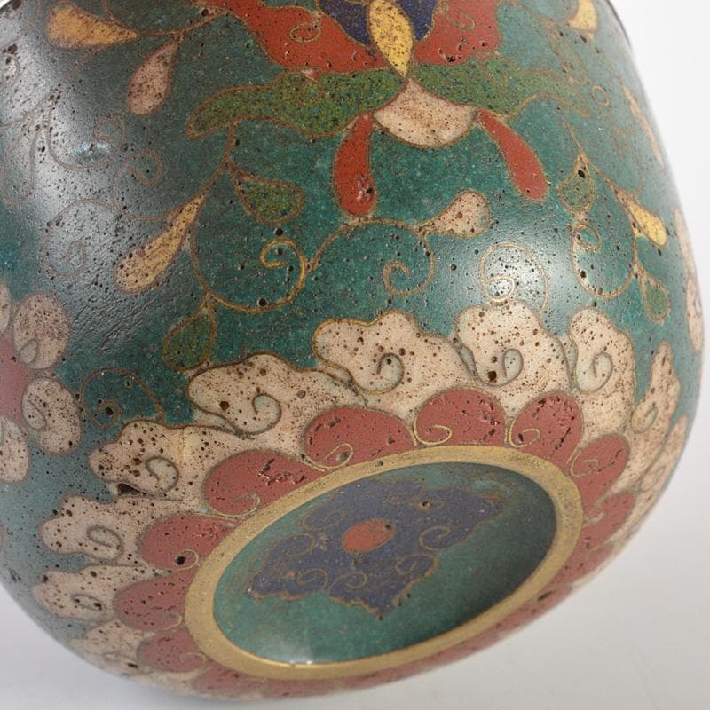 中国　唐物　古七宝内銀張　神獣文　盃　M　R6930