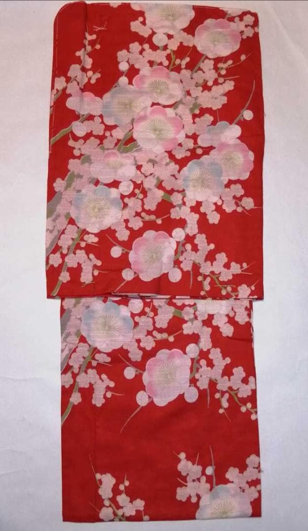 ★ツモリチサト浴衣.朱色地.豪華古典.梅柄★大人の浴衣