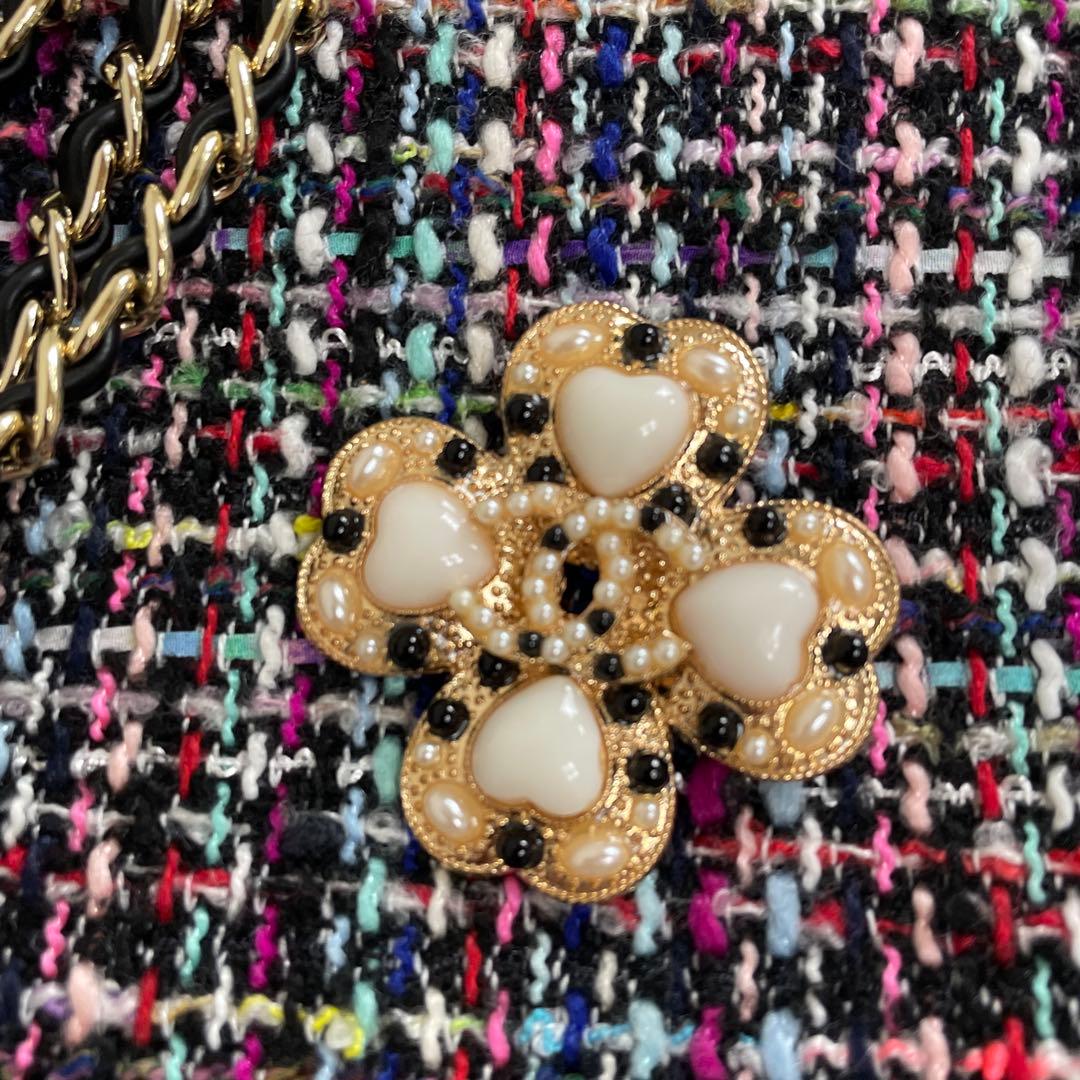 極美品✨✨シャネルノベルティブローチクローバー風ハート型パールフラワーブローチ