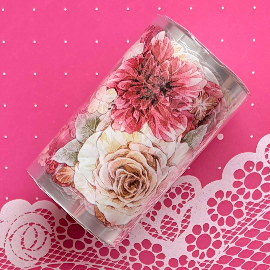 PET 花间暮色 ダイカット加工 6cm×4m 海外マスキングテープ　海外マステ