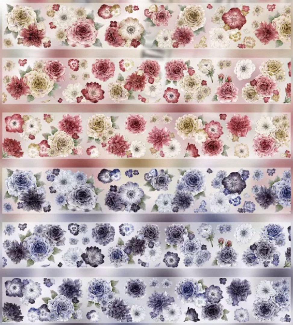 PET 花间暮色 ダイカット加工 6cm×4m 海外マスキングテープ　海外マステ