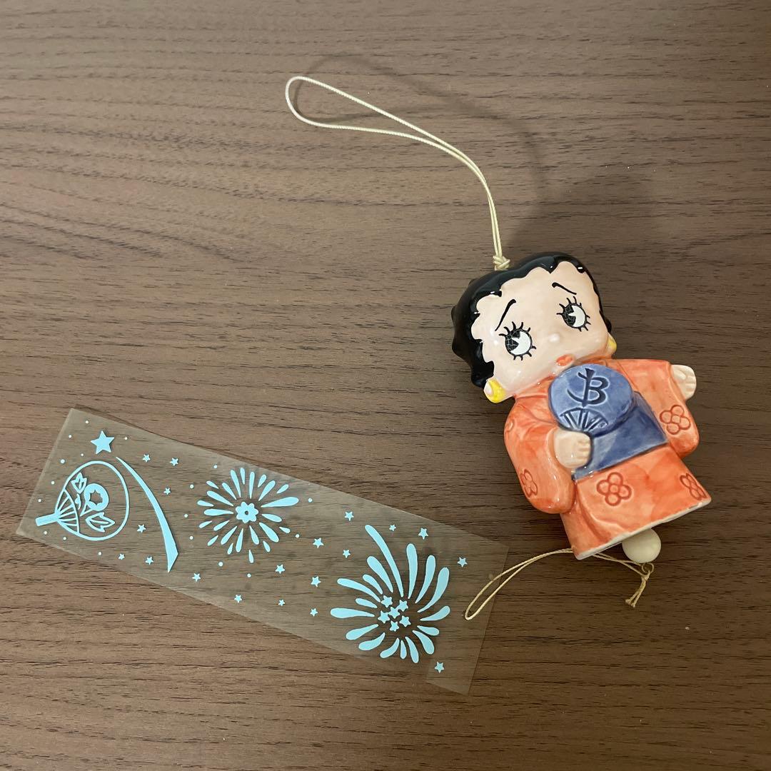 レア　ベティちゃん　風鈴　着物BETTY　陶器製　ふうりん　和物　昭和レトロ