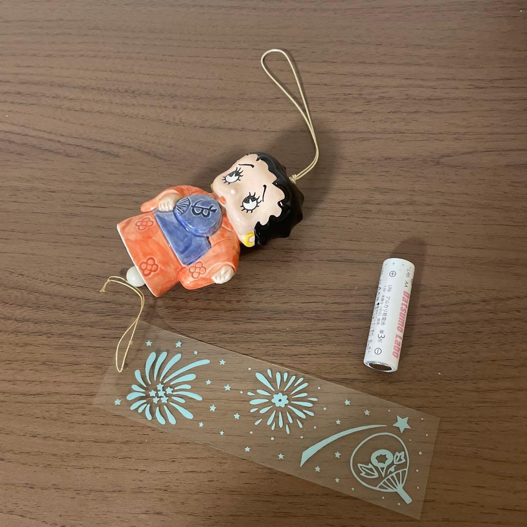 レア　ベティちゃん　風鈴　着物BETTY　陶器製　ふうりん　和物　昭和レトロ