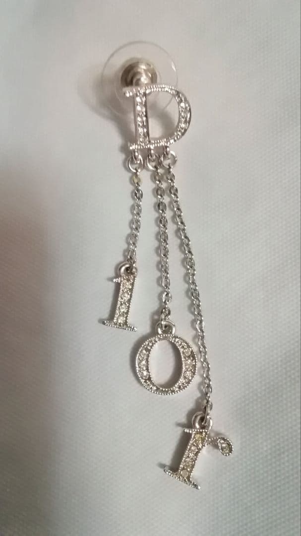 鑑定済み　Christian Dior シルバー ラインストーンピアス