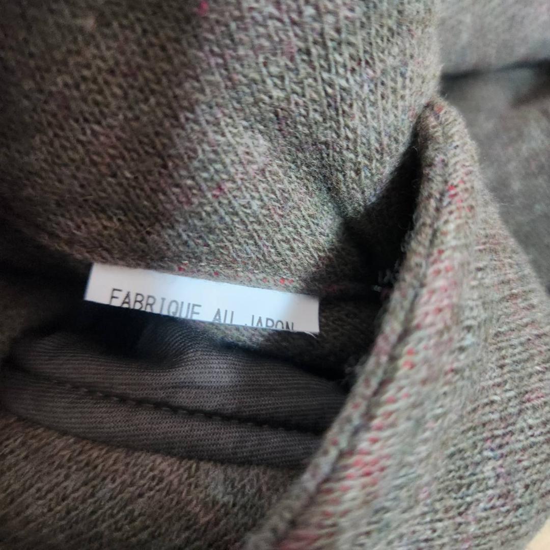 ワイズ Y's バイカラー断ち切りニットコート カーキ ロングコート L