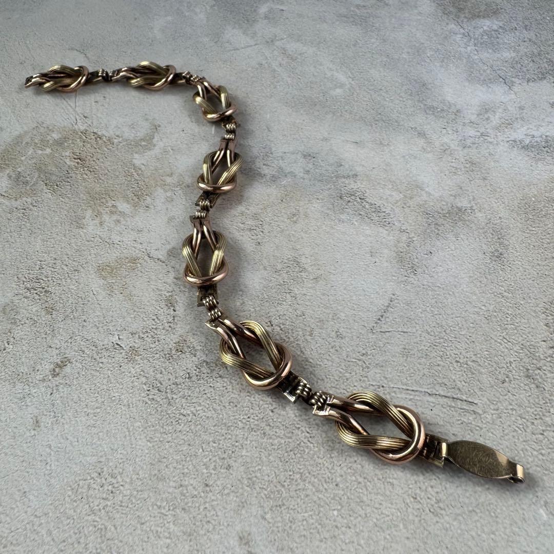 ヴィンテージ ノットリンクブレスレット 12K シルバー925 イタリア製