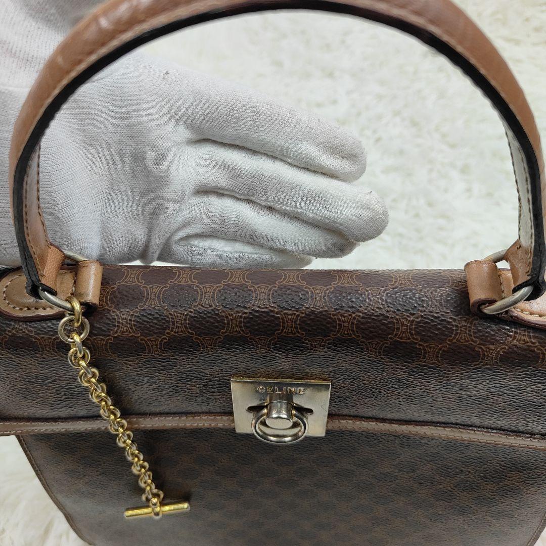 CELINE　ハンドバッグ　トリオンフ　マカダム　ガンチーニ　PVC　レザー
