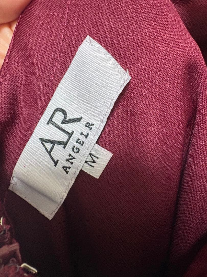 AR ANGELR ワインレッド M ビーズドレス