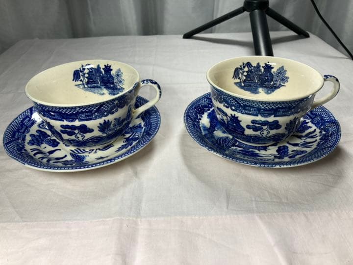 骨董　ブルーウィロー　カップ&ソーサー2客