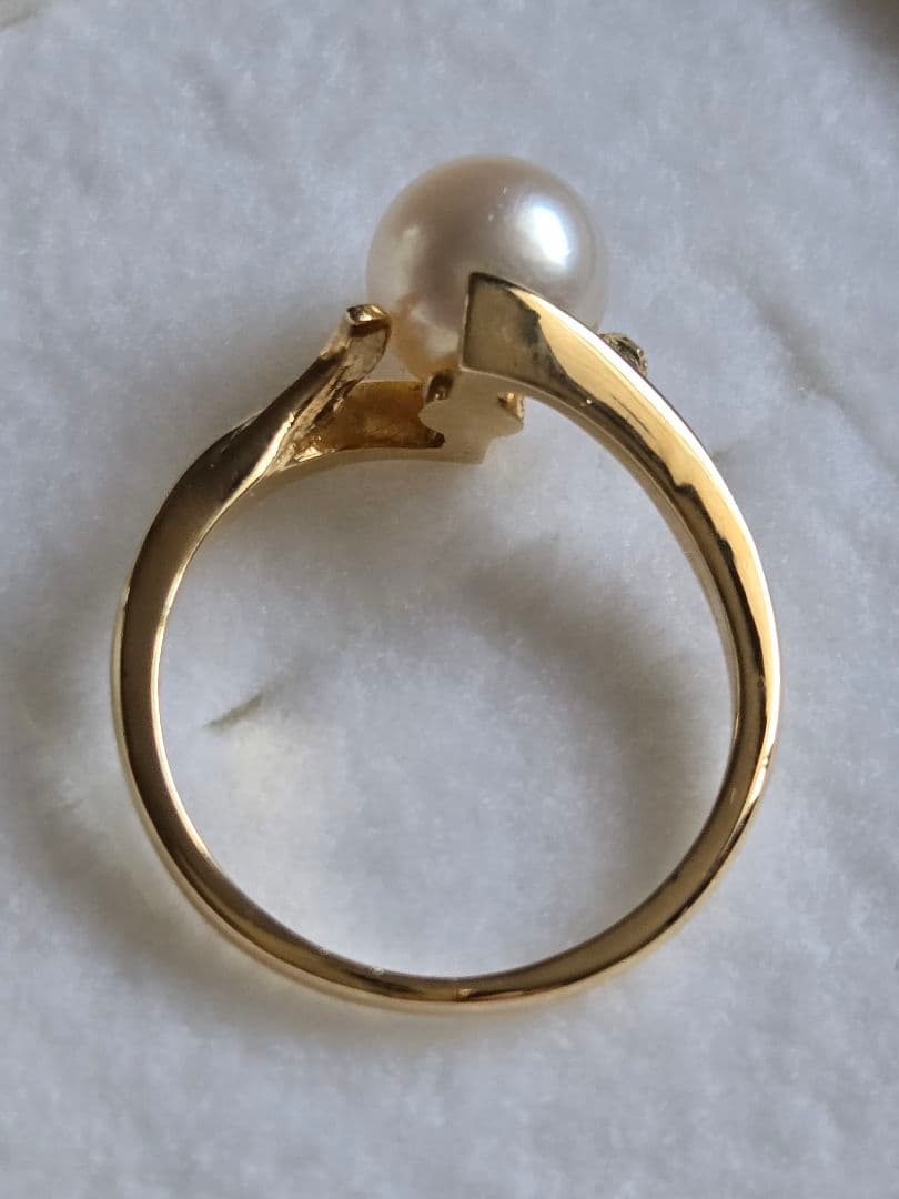 新品同様☆ミキモト MIKIMOTO K18 パール リング 11.5号