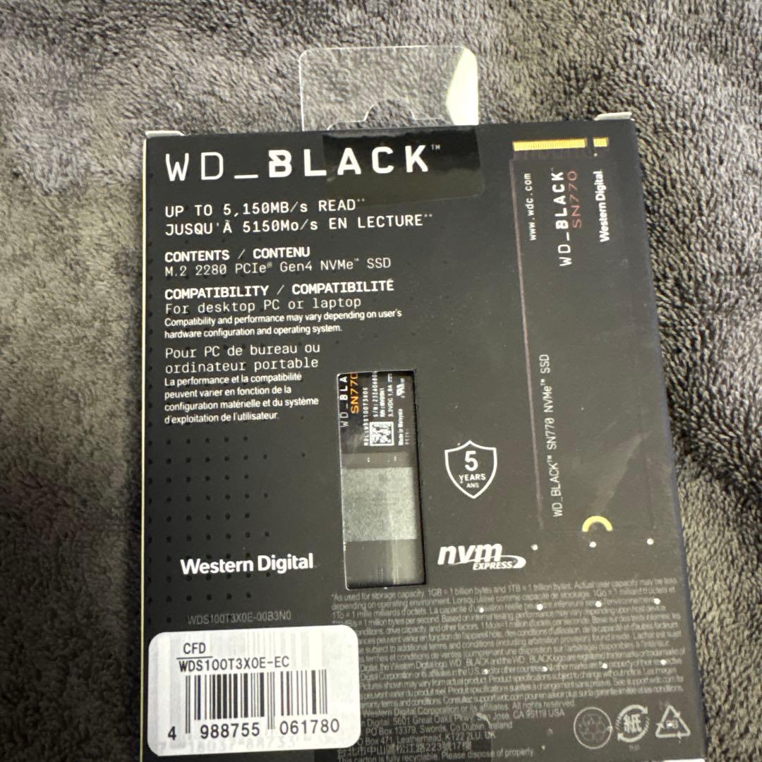 内蔵型SSD WD_BLACK SN770 1TB NVMe SSD