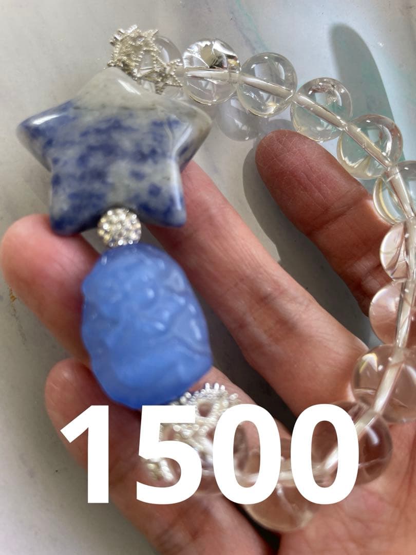 カルサイト 薔薇 ブラウンサンムーンストーン ブレスレット