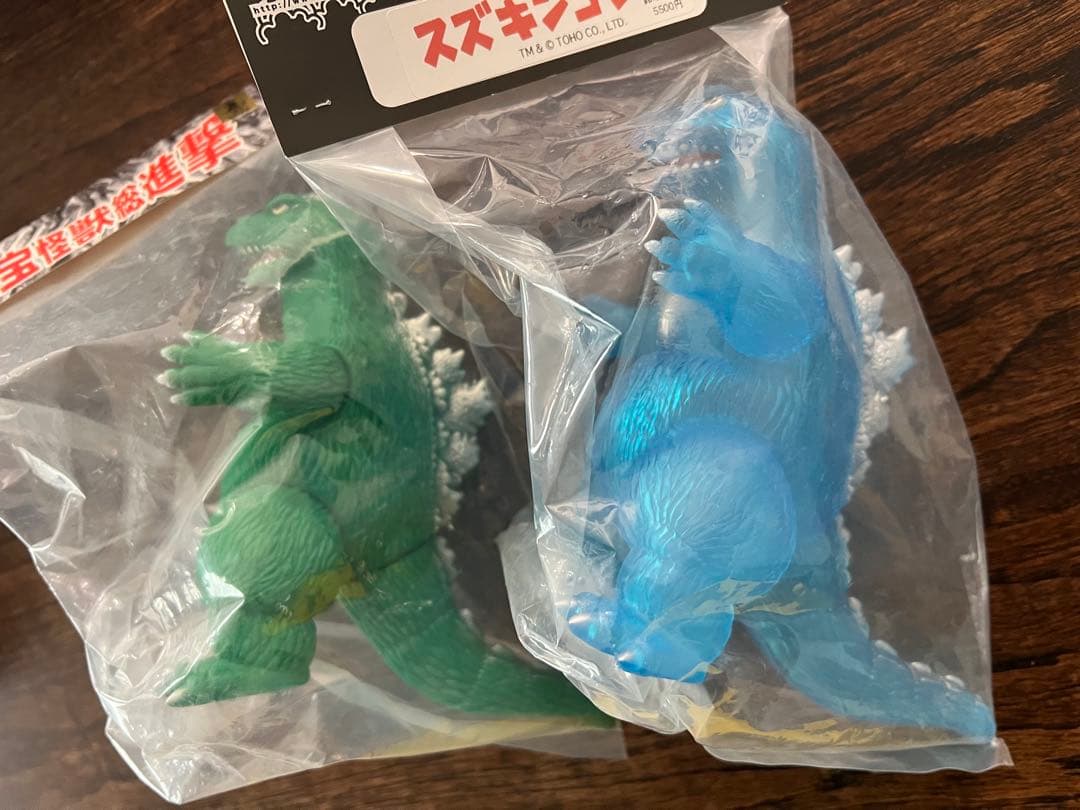 サンガッツ本舗　東宝怪獣総進撃 鈴木製作所 スズキンゴジ　緑　クリアブルーset