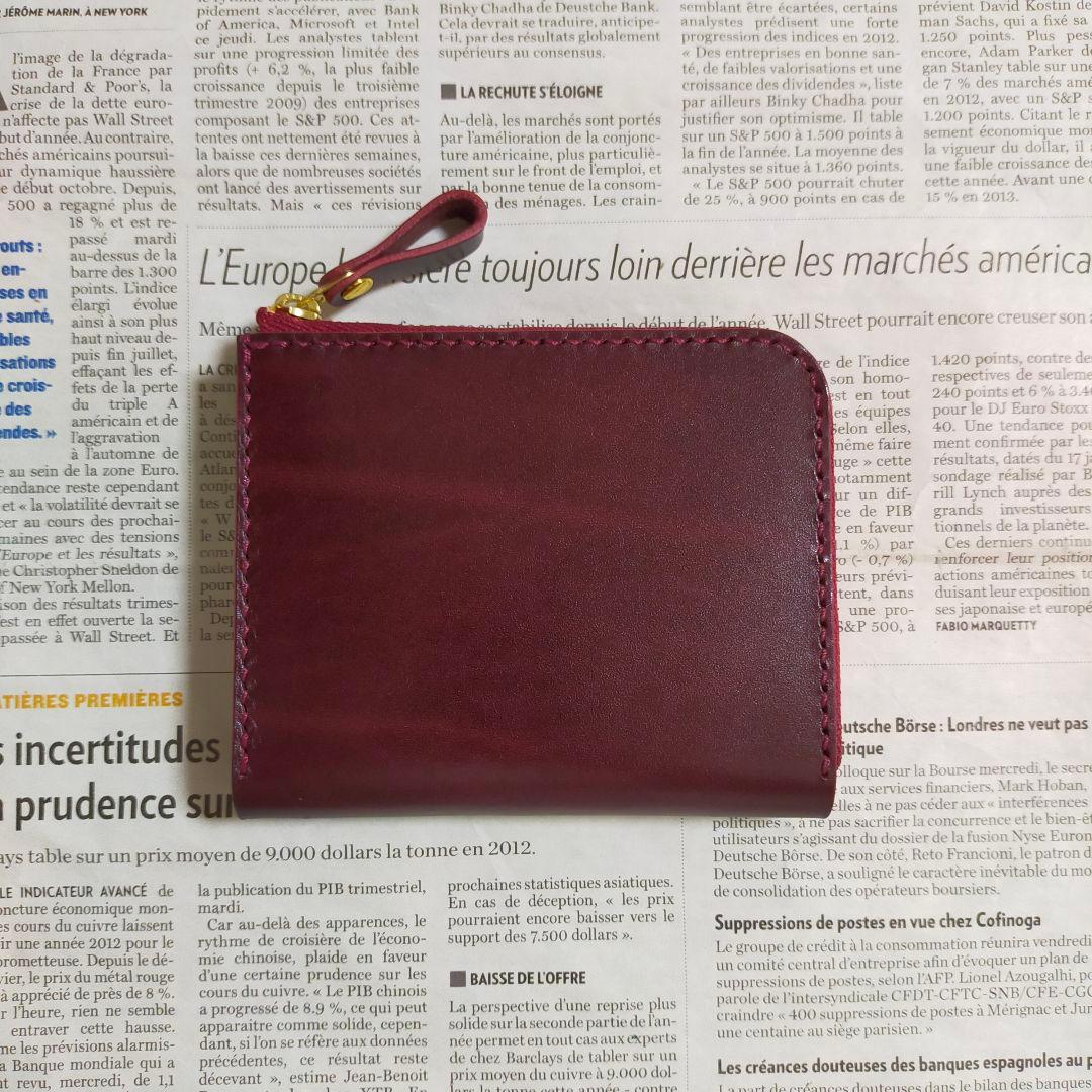 【山吹の里】ルガトショルダー　ワイン　L字ファスナーウォレット