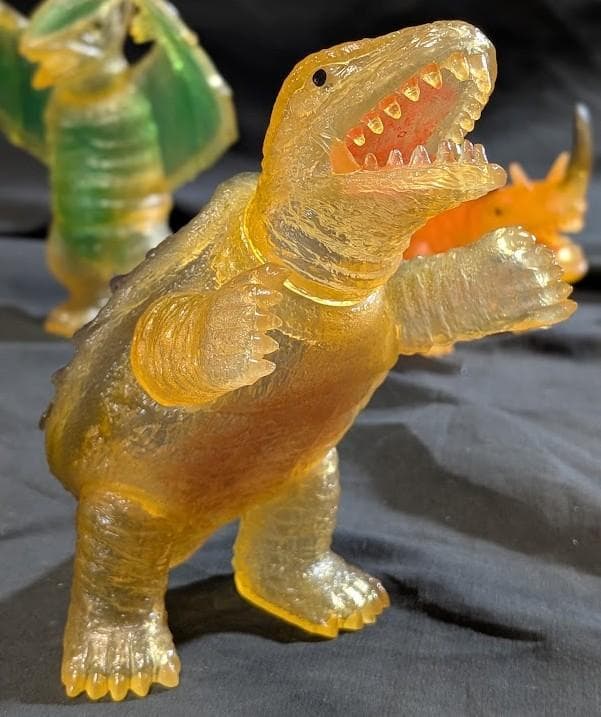 昭和ガメラ＆バルゴン＆ギャオス（日東復刻）クリアミドルソフビフィギュア３体セット