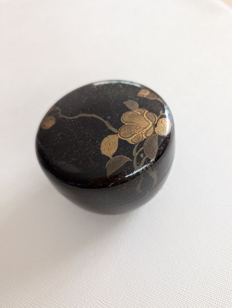 棗　茶道　椿柄