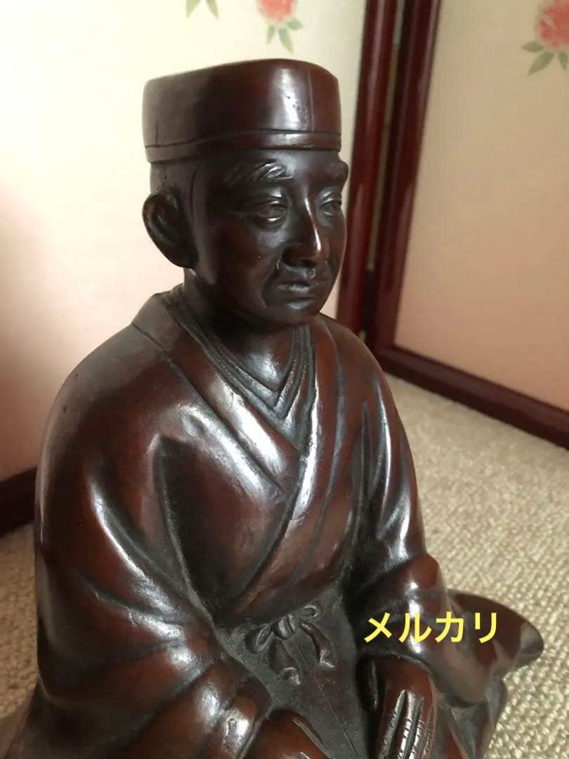 唐銅　千利休座像