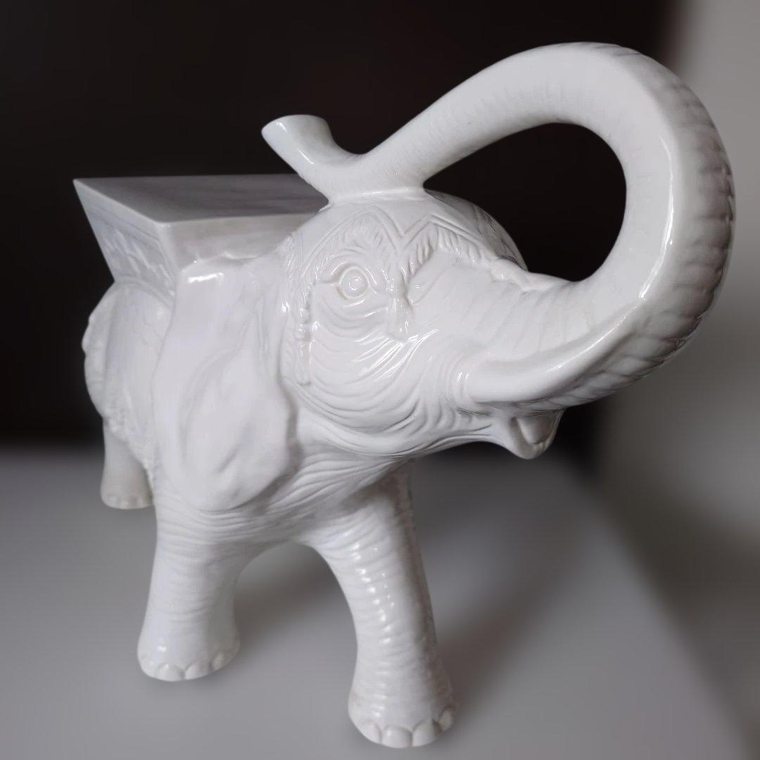 北欧風　ホワイトエレファント　象　飾り台　花台　縁起物