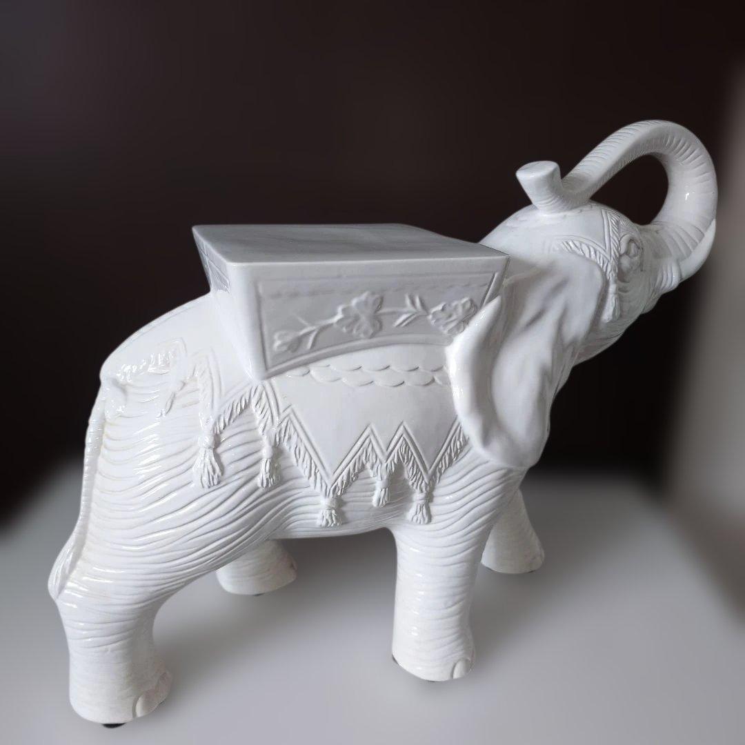 北欧風　ホワイトエレファント　象　飾り台　花台　縁起物
