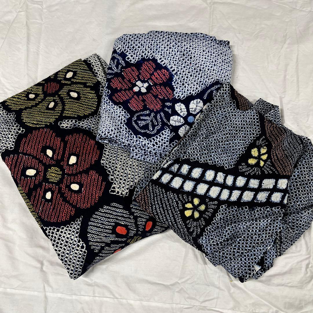 2 9 絞り浴衣　リメイク用　まとめて