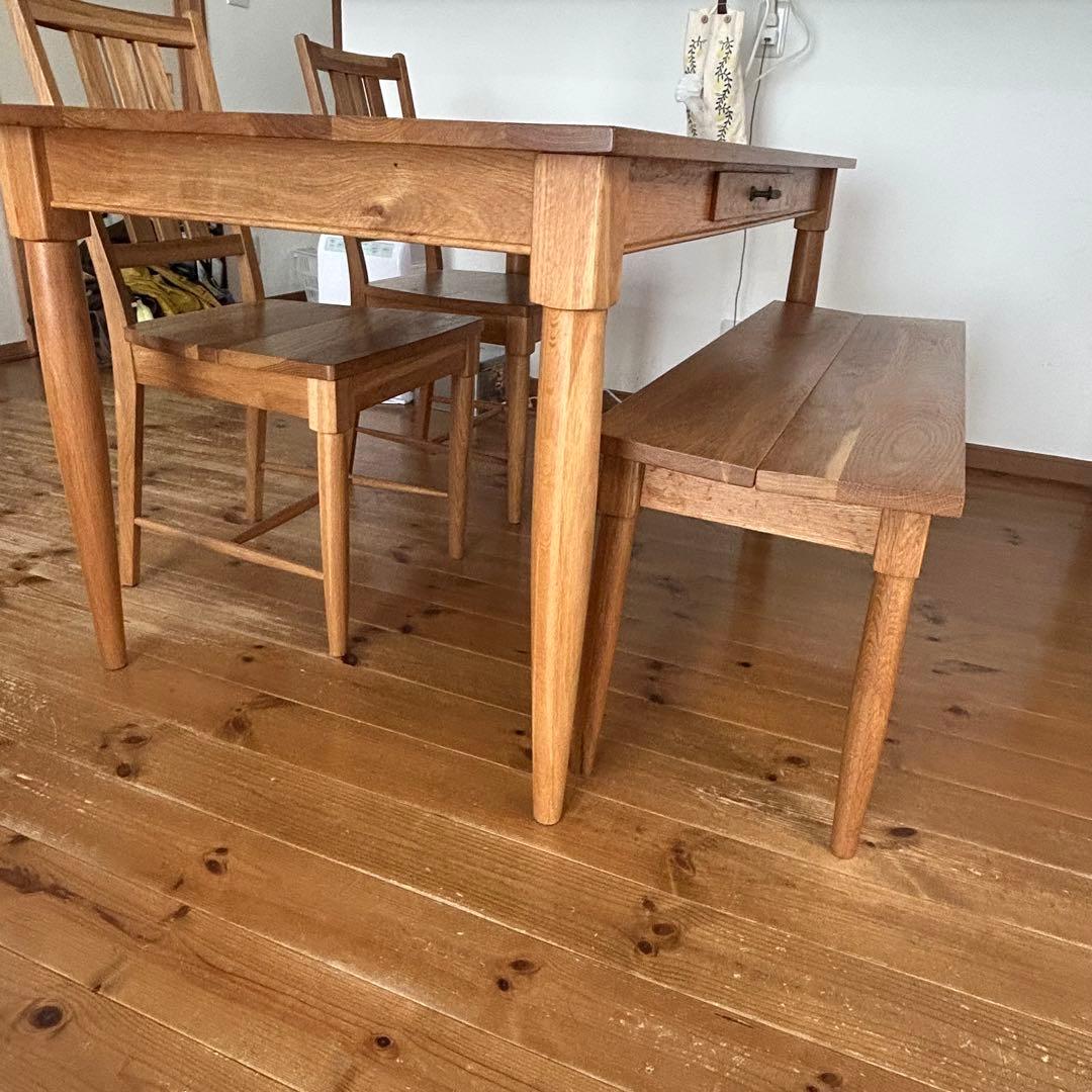 オーク材 ダイニングテーブルセット 4人掛け