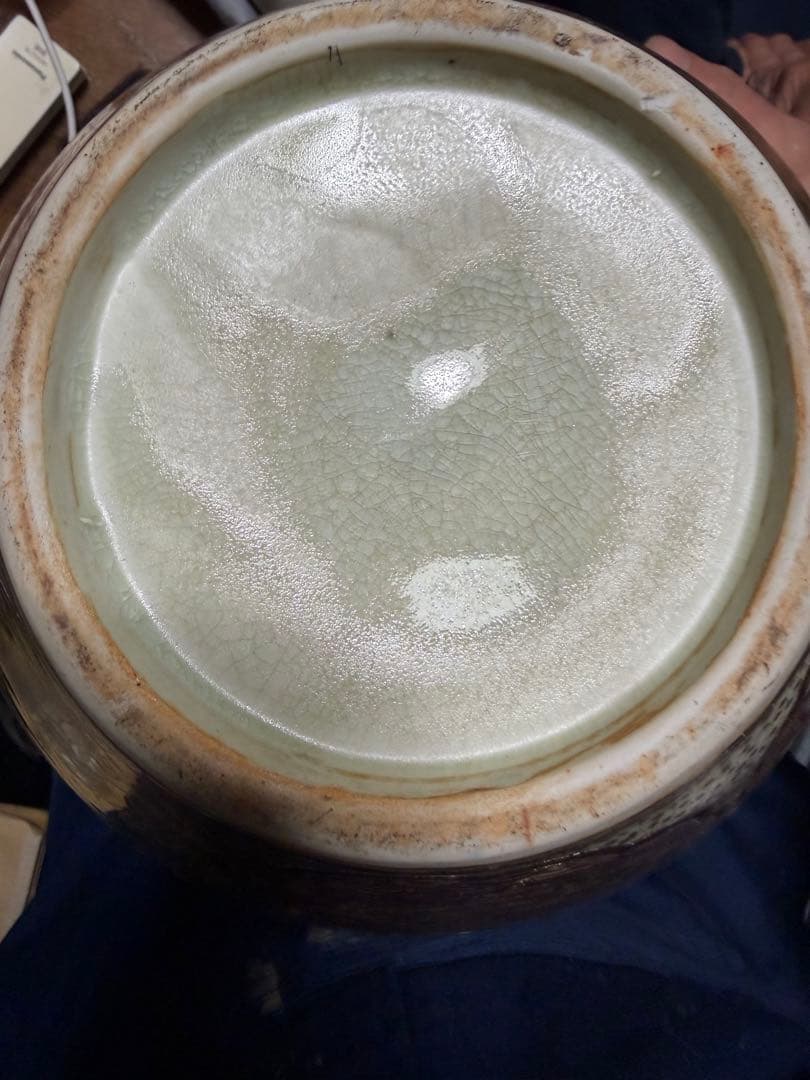 金箔装飾 鶴の陶器花瓶