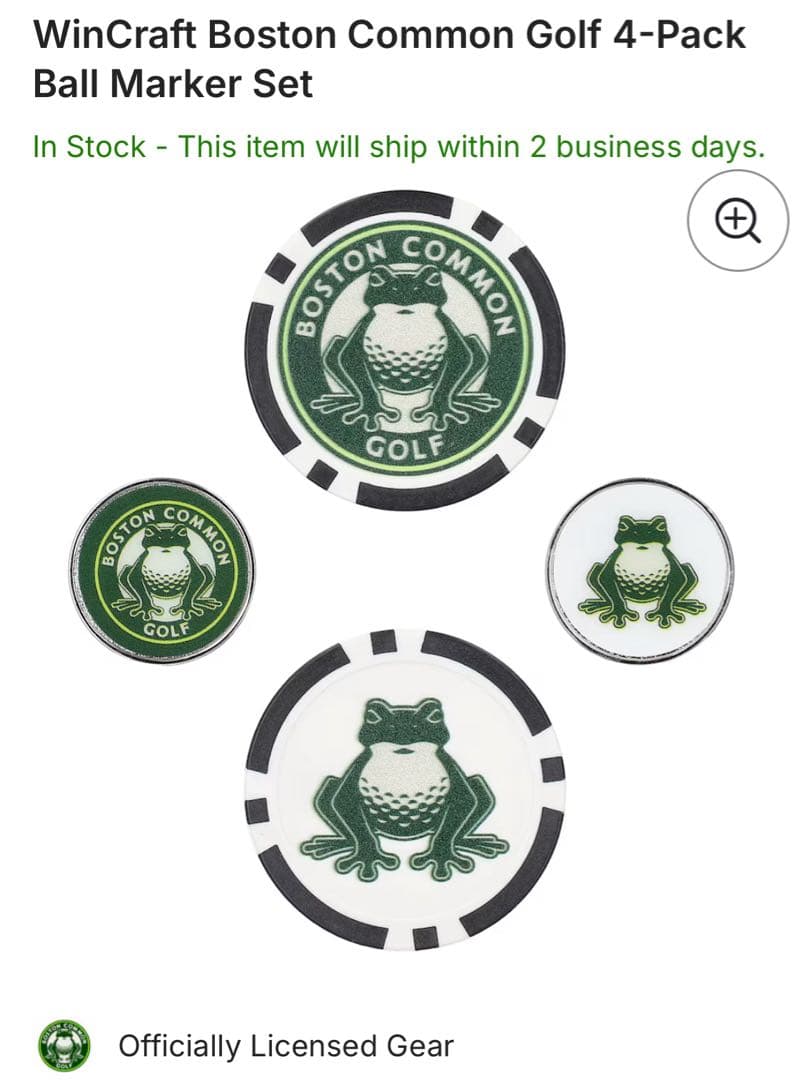 【TGL】ボストン・コモンゴルフ ボールマーカーセット 4個入り