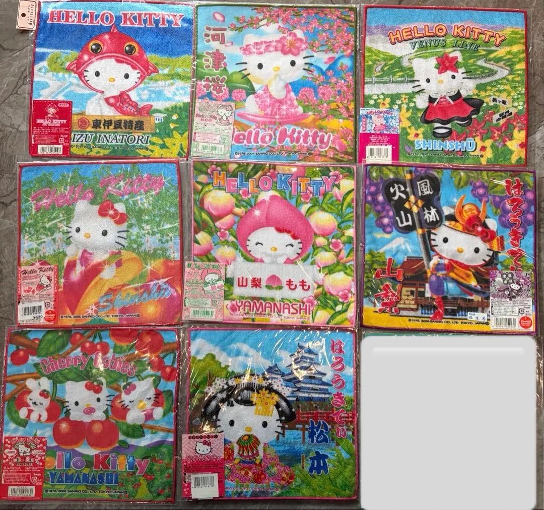 【希少】ハローキティ ご当地ハンカチ 91枚セット 未使用 平成レトロ